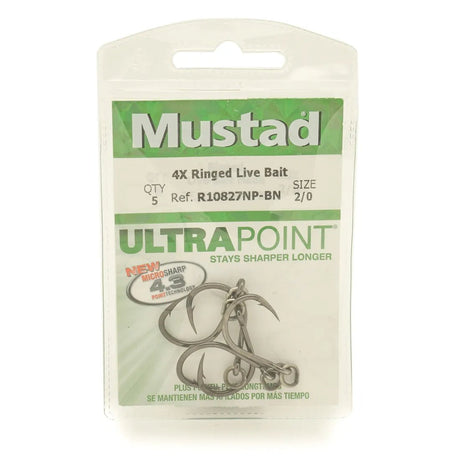 Mustad R10827 4X Ringed Hoodlum Hooks
