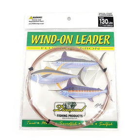 Momoi diamond 25 foot long clear fluorocarbon wind on leader