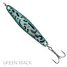Salas 6X heavy yoyo iron jig in a green mackerel color