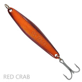 Salas 6X heavy yoyo iron jig in a red crab color